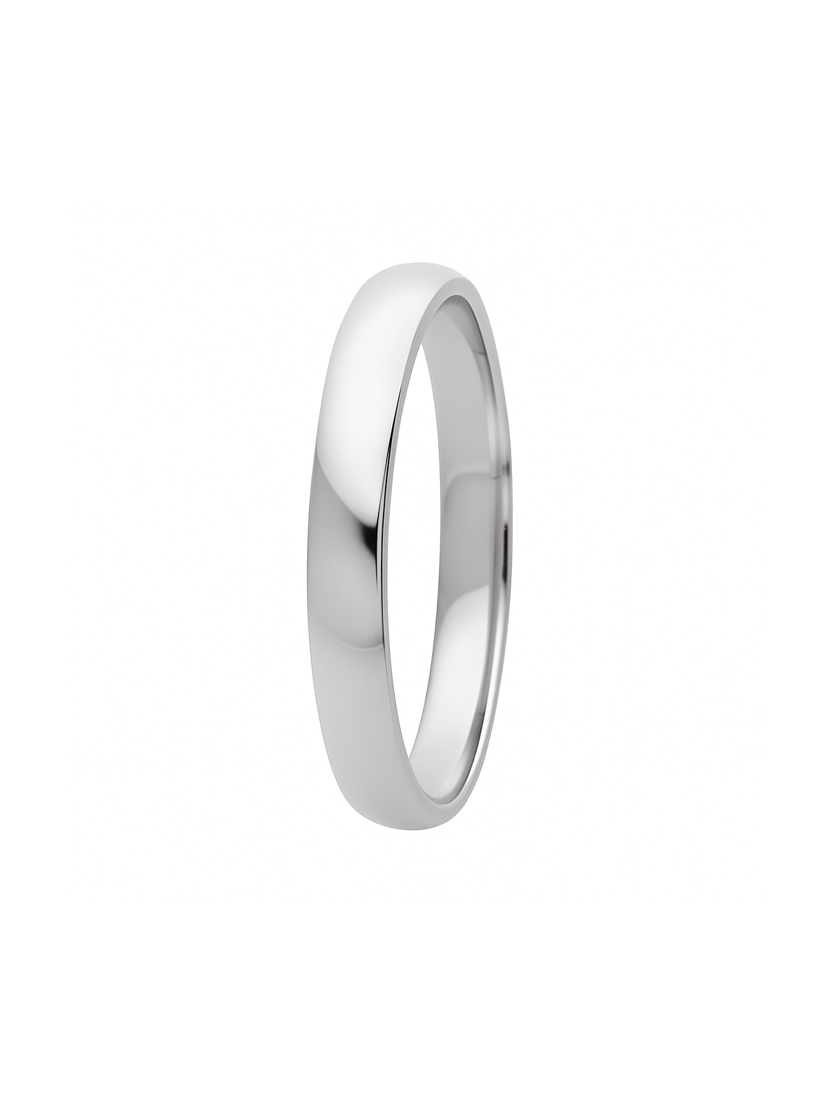 alianza de plata media caña de 2.52 mm plata de boda lisa