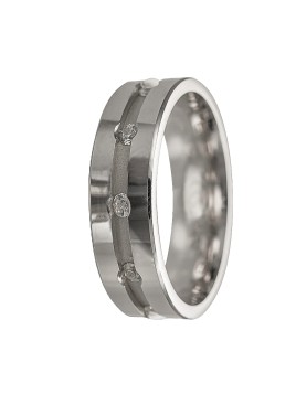 alianza de plata 925MM con circonitas centrales 6 mm