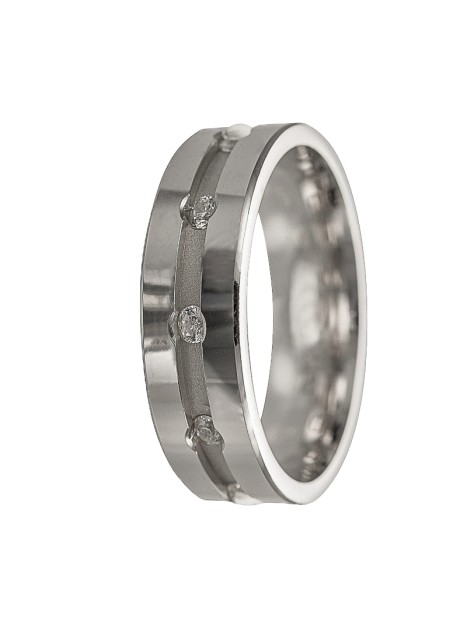 alianza de plata 925MM con circonitas centrales 6 mm