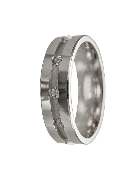 alianza de plata 925MM con circonitas centrales 6 mm