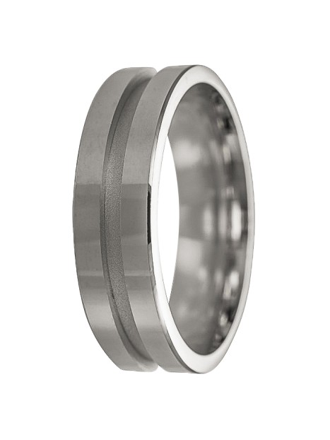 alianza de plata 925MM ranuras mate 6 mm