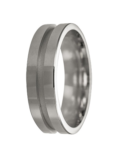 alianza de plata 925MM ranuras mate 6 mm