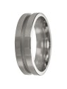 Alianza de plata con centro mate y bordes brillantes