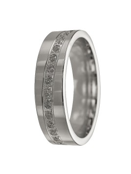 alianza de plata con pequeños circonitas en curva alianza de plata alianza de boda