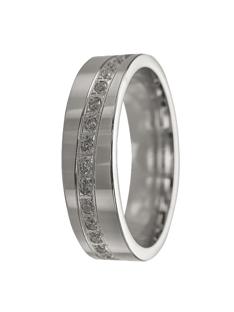 alianza de plata 925MM con circonitas en el centro 6 mm