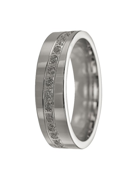 alianza de plata 925MM con circonitas en el centro 6 mm