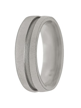 alianza de plata 925MM ranura mate 6 mm