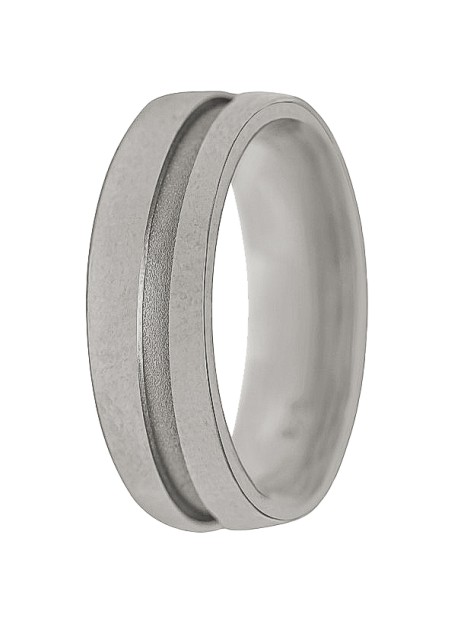 alianza de plata 925MM ranura mate 6 mm