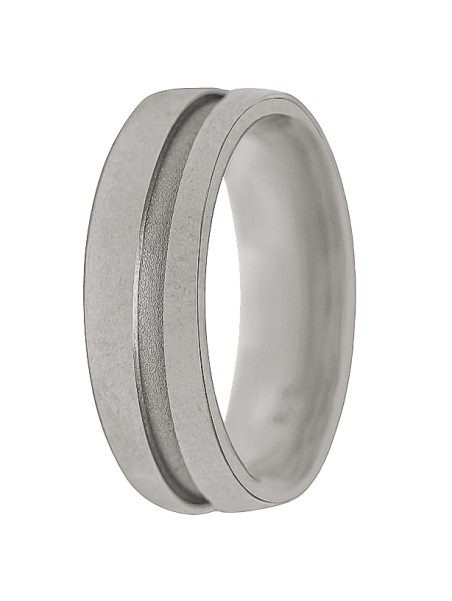 alianza de plata 925MM ranura mate 6 mm