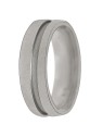 alianza de plata 925MM ranura mate 6 mm