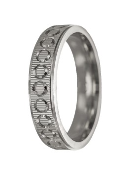 alianza de plata 925MM círculos brillosos centro 3.5 mm