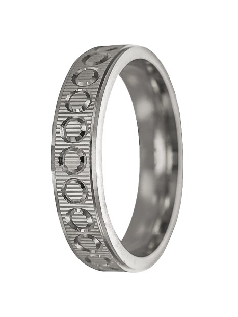 alianza de plata 925MM círculos brillosos centro 3.5 mm