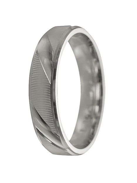 alianza de plata 925MM mate y brillo 4 mm