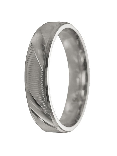 alianza de plata 925MM mate y brillo 4 mm