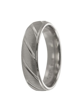 alianza de plata 925MM ranuras alrededor mate brillo 4 mm