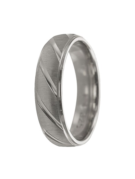 alianza de plata 925MM ranuras alrededor mate brillo 4 mm