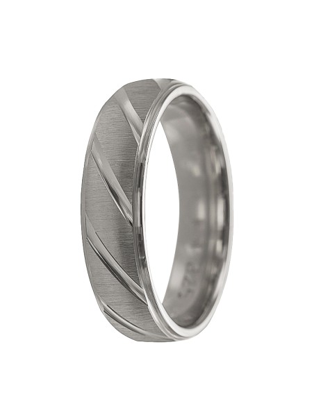 alianza de plata 925MM ranuras alrededor mate brillo 4 mm