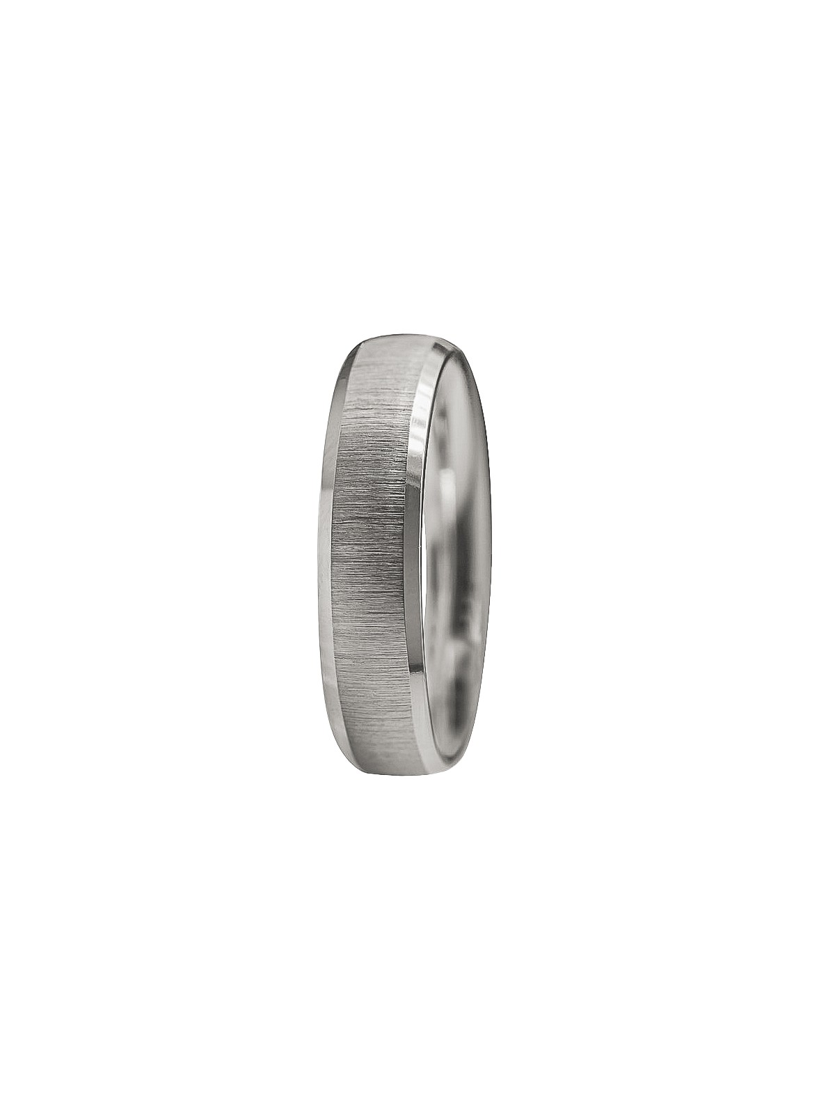 alianza de plata 925MM mate con ranuras brillantes 5 mm