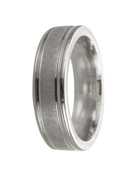 alianza de plata 925MM mate laterales brillo 6.5 mm