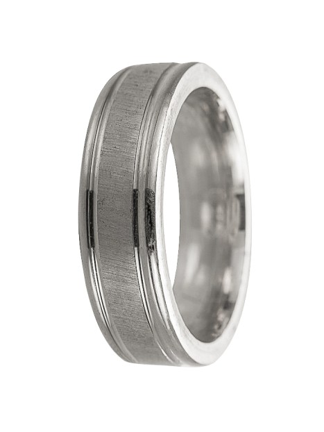alianza de plata 925MM mate laterales brillo 6.5 mm
