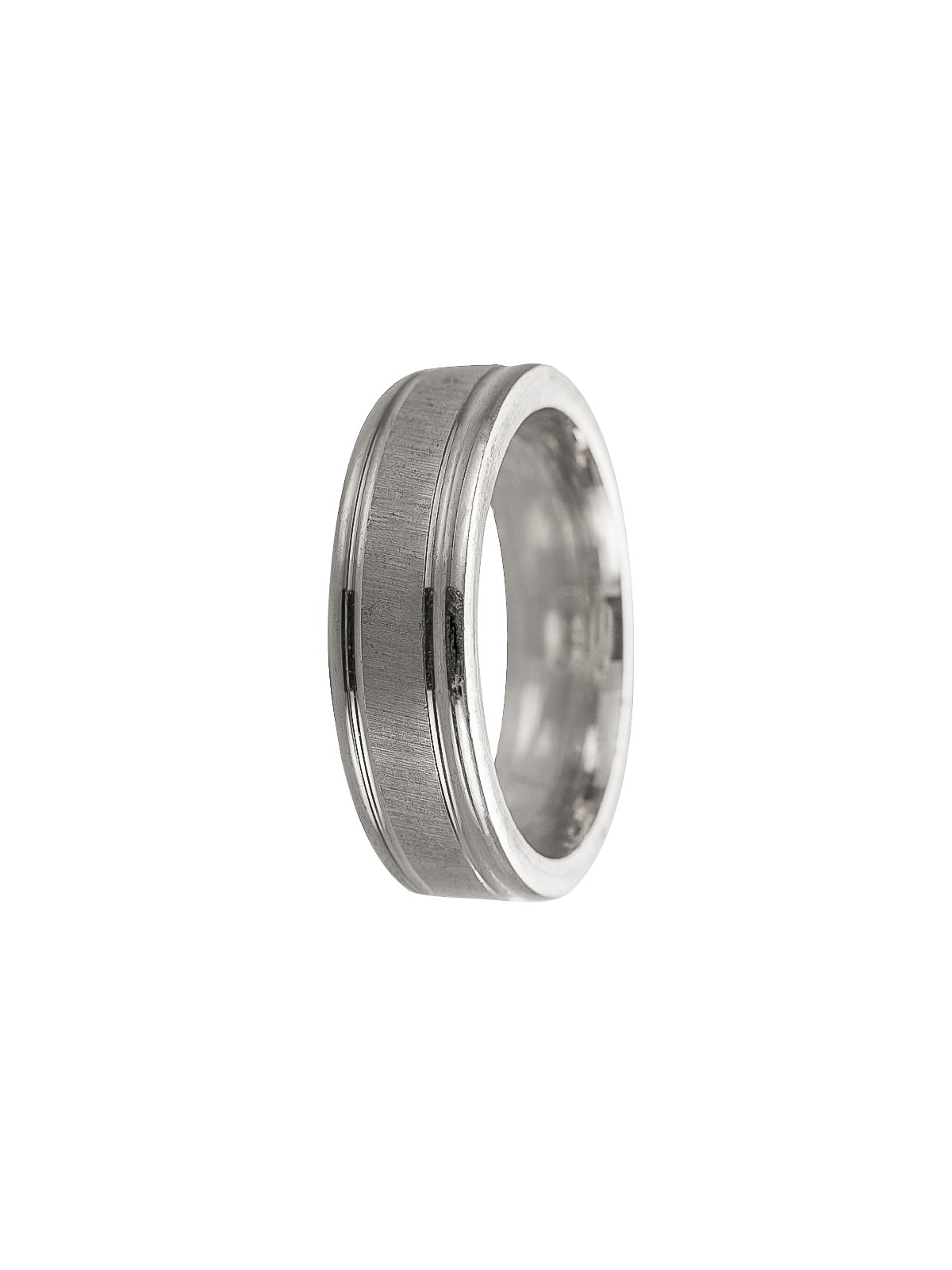 alianza de plata 925MM mate laterales brillo 6.5 mm