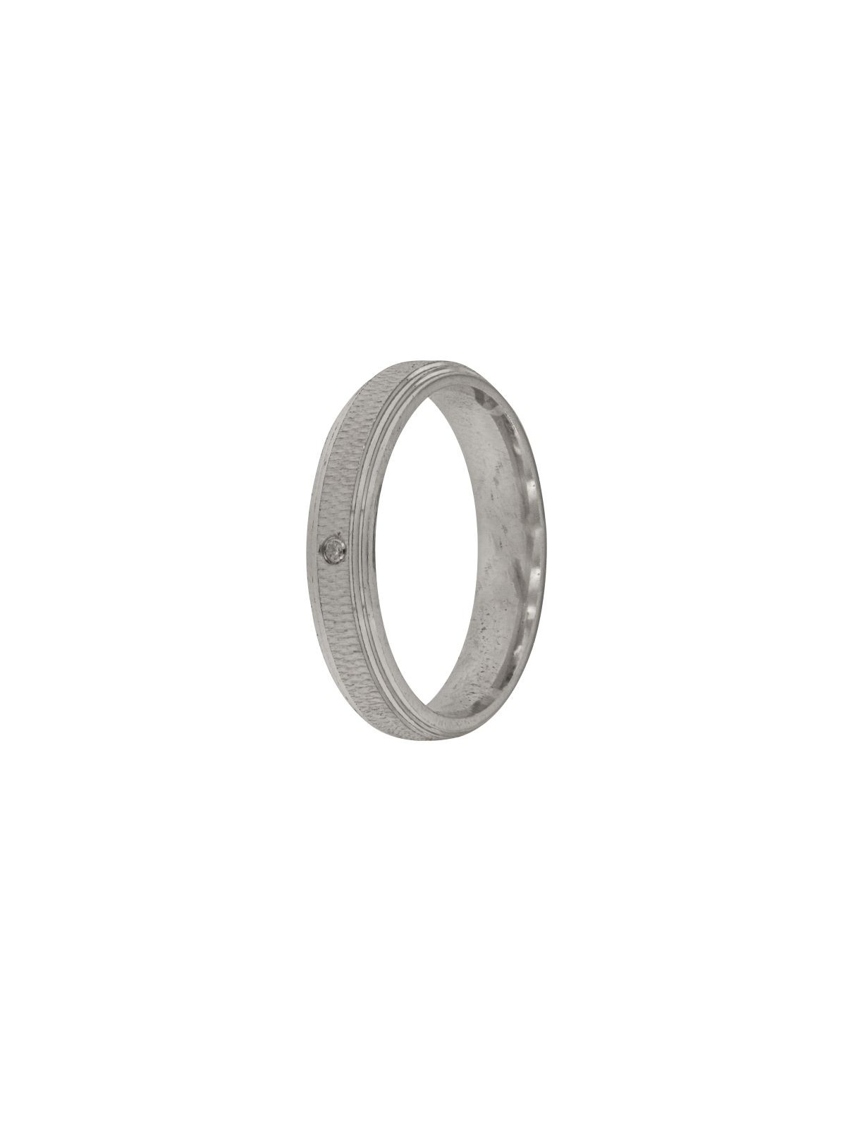 ALIANZA DE PLATA 925MM CIRCONITA CENTRAL MATE BRILLO 4MM