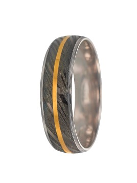 alianza de boda en chapado negro-dorado