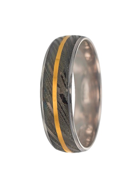 alianza de boda en chapado negro-dorado