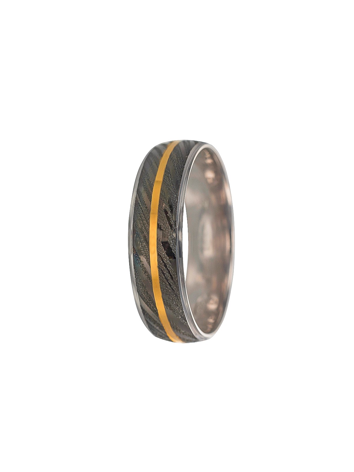 alianza de boda en chapado negro-dorado