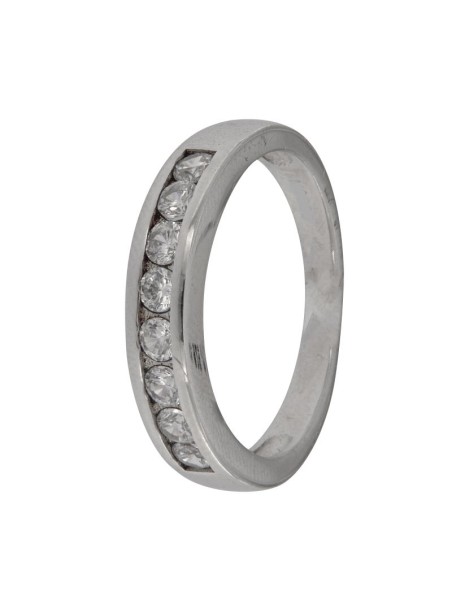 alianza de plata 925MM circonitas blancas brillo 4 mm