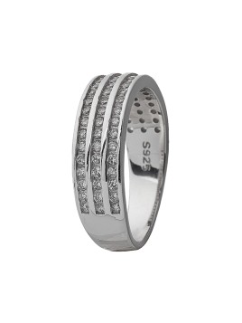 alianza de plata 925MM brillante con circonitas pequeñas 6 mm