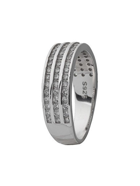 alianza de plata 925MM brillante con circonitas pequeñas 6 mm