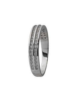 alianza de plata 925MM brillante con circonitas blancas 4 mm