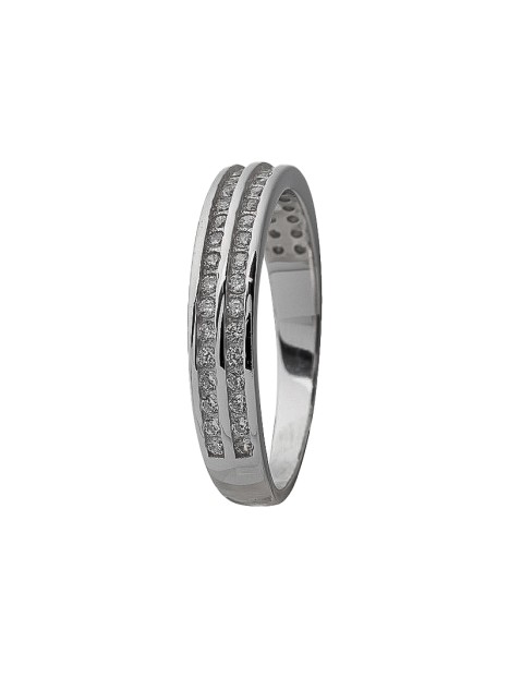 alianza de plata 925MM brillante con circonitas blancas 4 mm