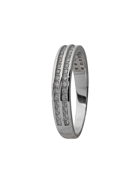 alianza de plata 925MM brillante con circonitas blancas 4 mm