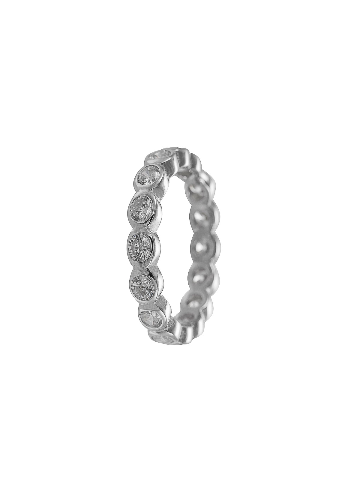 Alianza de plata con circonitas en diseño ondulado