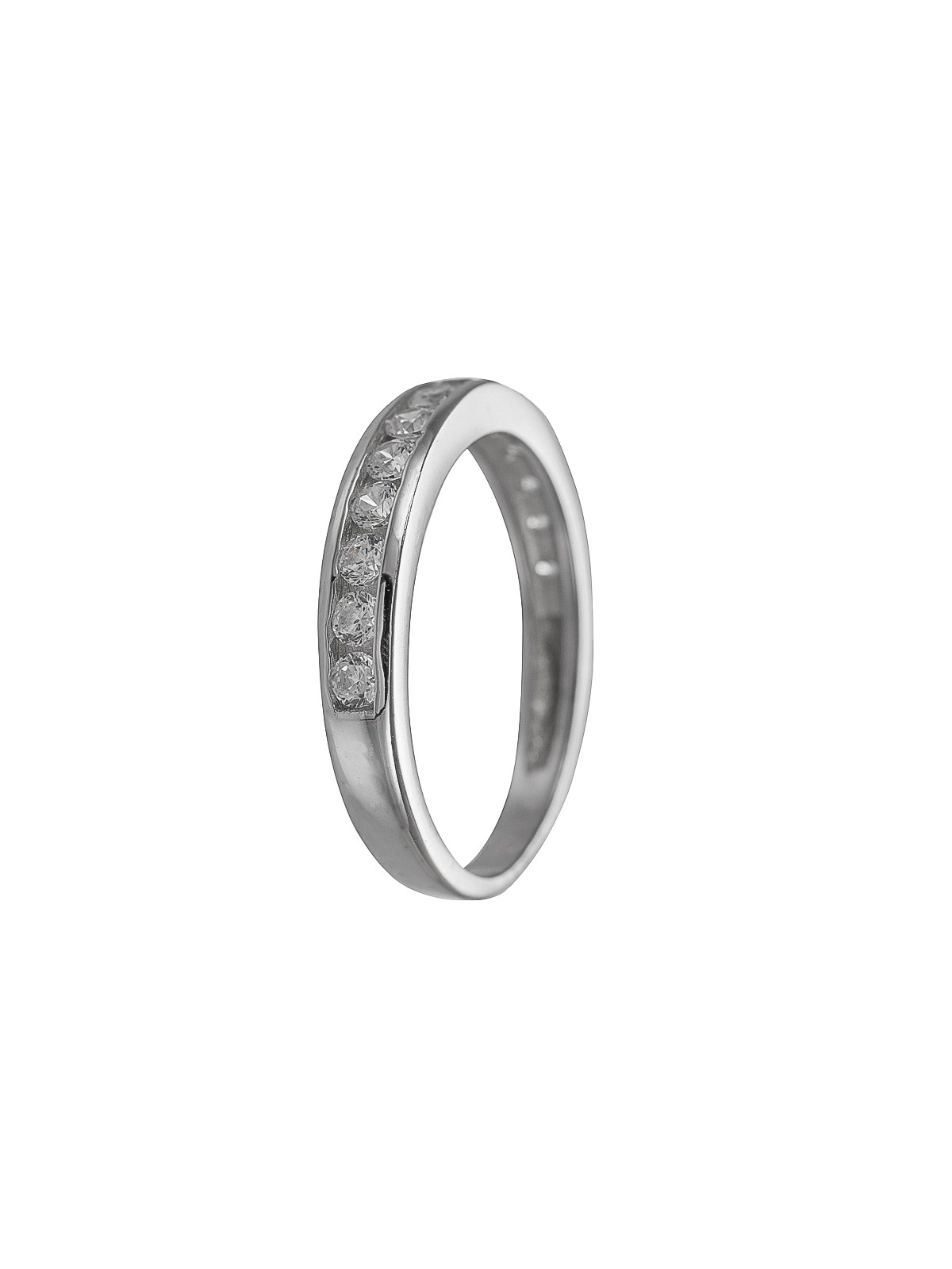 alianza de plata 925MM brillante con circonitas blancas 3 mm