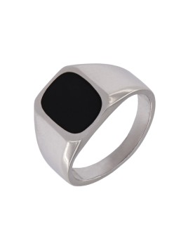 Sello caballero con esmalte negro, en forma de cuadrado en el interior.