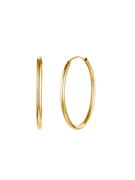 Aros de Plata Lisos Dorados 18 mm en Plata de Ley 925