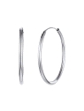 Aros de Plata Lisos 30 mm con Rodio en Plata de Ley 925
