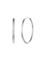 Aros de Plata Lisos 20 mm con Rodio en Plata de Ley 925