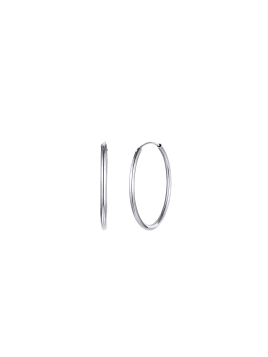 Aros de Plata Lisos 12 mm con Rodio