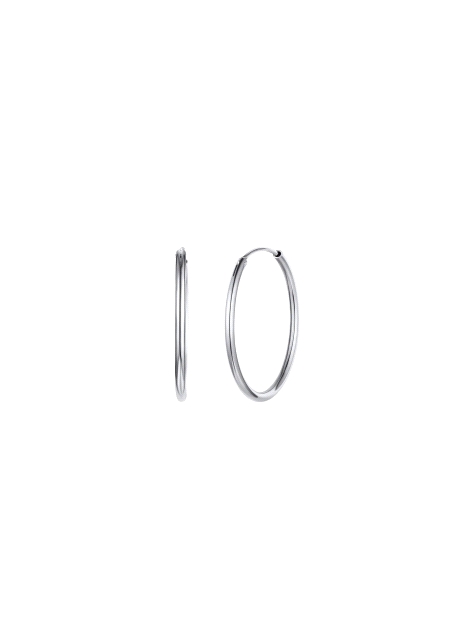 Aros de Plata Lisos 12 mm con Rodio