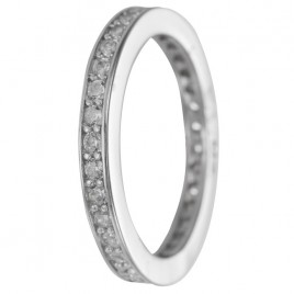 alianza de plata 925MM con circonitas blancas 2.4 mm