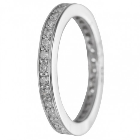 alianza de plata 925MM con circonitas blancas 2.4 mm