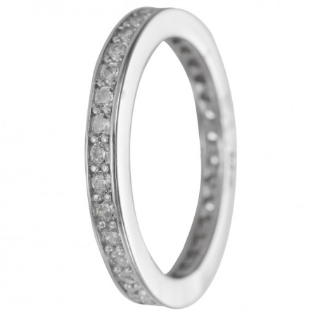 alianza de plata 925MM con circonitas blancas 2.4 mm