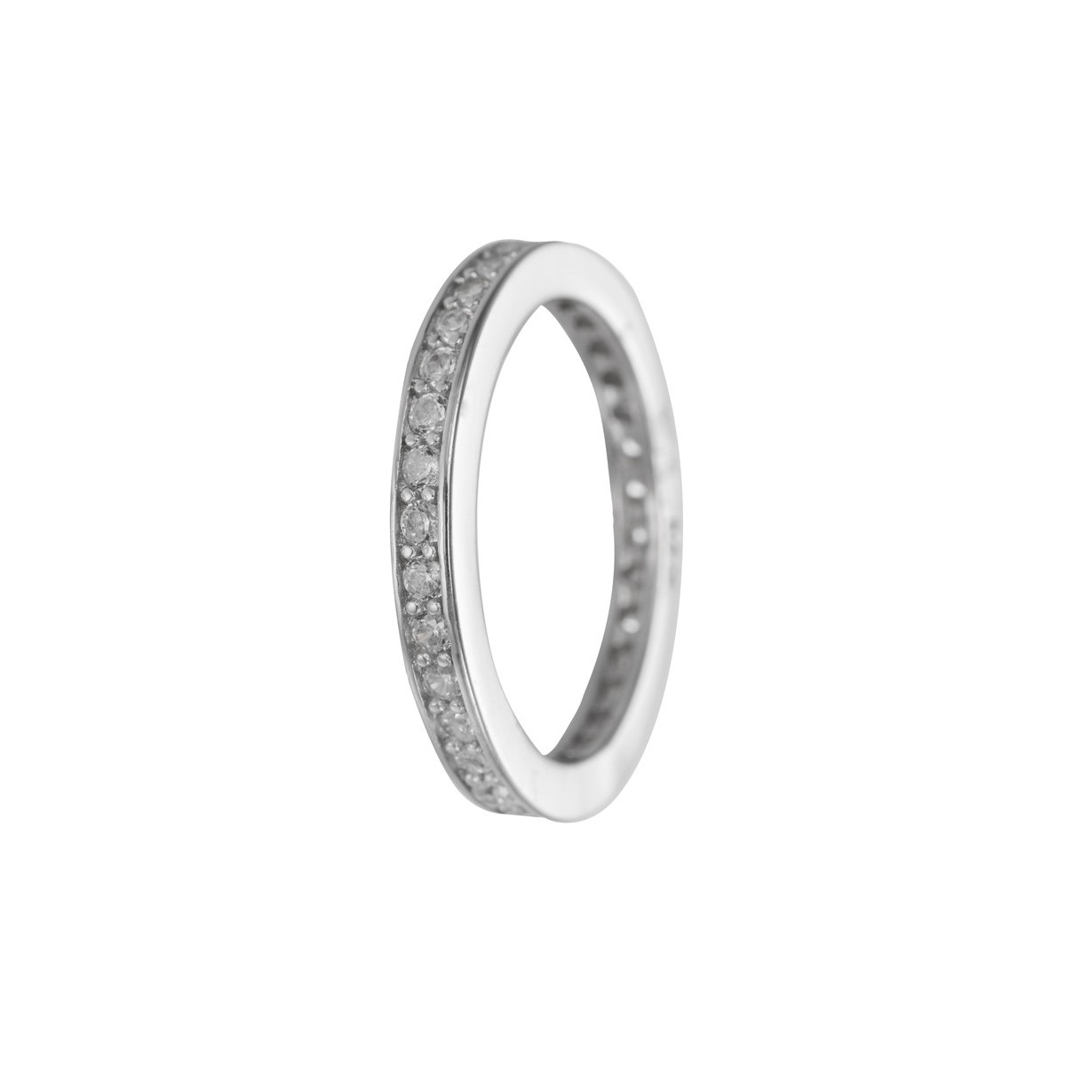 alianza de plata 925MM con circonitas blancas 2.4 mm