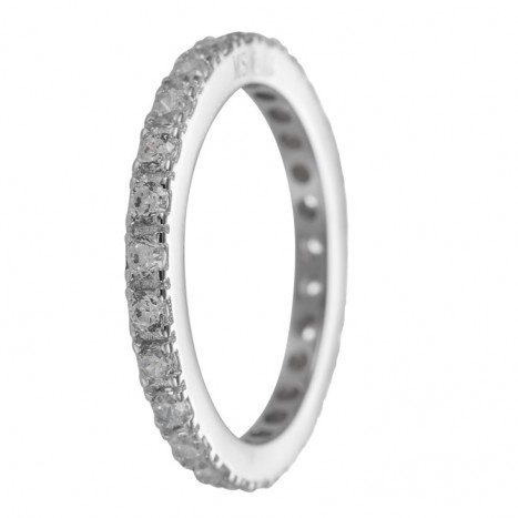 alianza de plata 925MM con circonitas blancas 2 mm