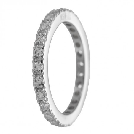 alianza de plata 925MM con circonitas blancas 2 mm