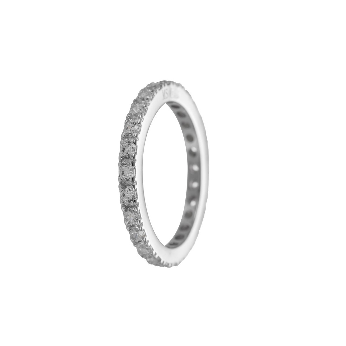 alianza de plata 925MM con circonitas blancas 2 mm